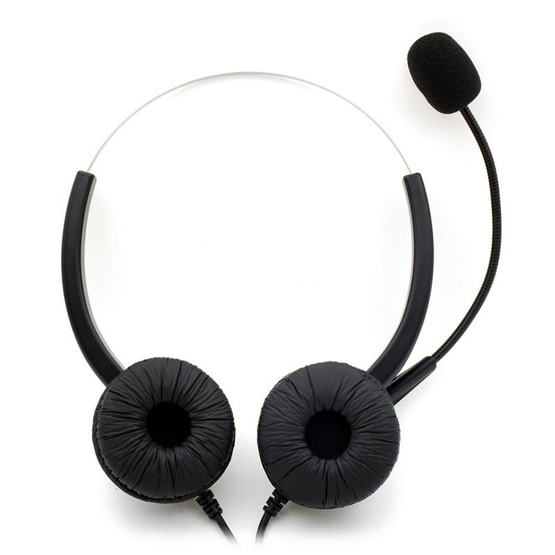 TelPal Corded Hands-Free Call Center Noise Cancelling Binaural USB Headset Headphones with Mic/Microphone - Cord with USB Plug, Volume Control- for Computer/PC/Laptop Use Only - Image 4